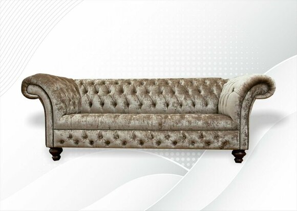 Chesterfield 3 Seater Sofa Brown Modern Creative Furniture Textile Living Room Couches