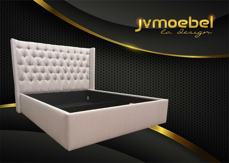 Chesterfield bed baroque style double wood hotel beds bedroom 160x200cm