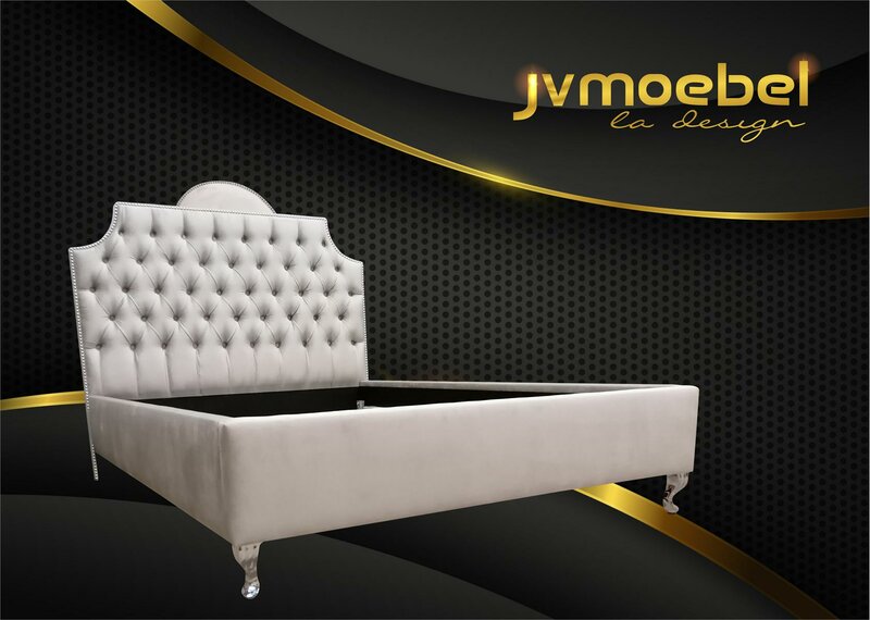 Chesterfield Beds Bed Upholstery Hotel Double Luxury Design Velvet Fabric 140x200