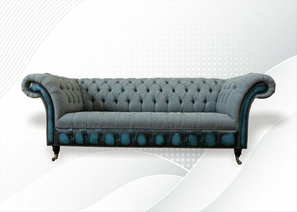 Chesterfield sofa couch upholstery sofas couches classic furniture textile leather new