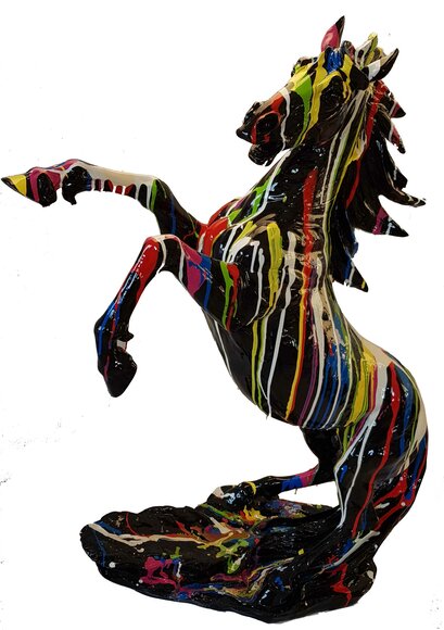 Designer Modern Abstract Figure Figurines Decoration Horses On A Stand New