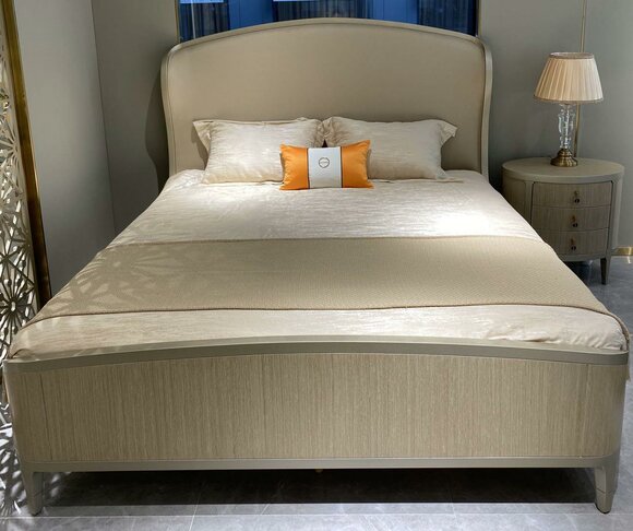 Design upholstered bed beds fabric double hotel matrimonial bedroom bed frame box