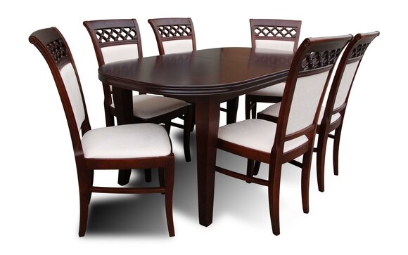 Modern Design Dining Room Set Chair Table Armchair Group 7pcs Furniture