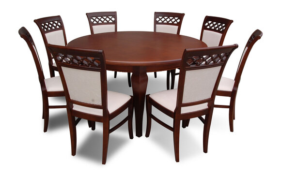 Dining Room Tsiche Group Dining Table Wooden Set 8x Chair Set Chairs 9tlg