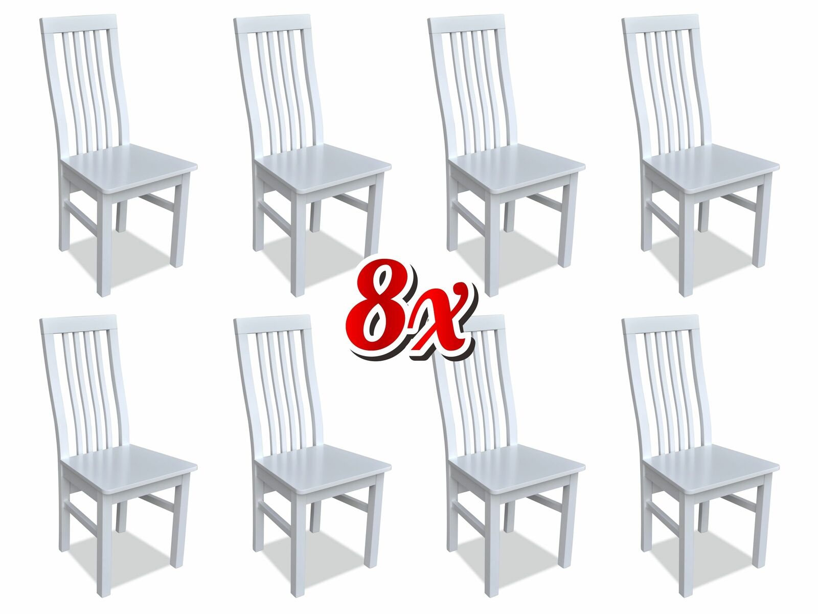 Dining chair Designer chairs Dining chairs New Set 8x fabric solid wood chair