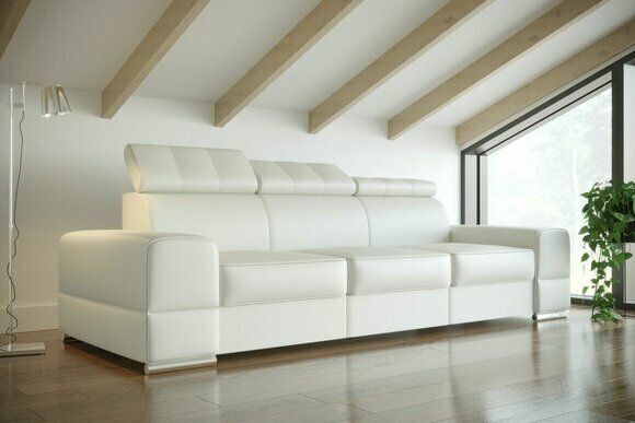 Design xxl couches sofa 4 - seater couch leather upholstery white luxury sofa four-seat