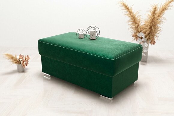 Furniture living bench seat textile green design ottoman stool upholstered stool foot