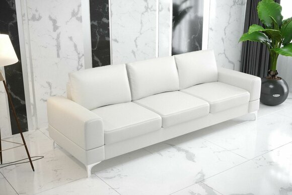 Living room design textile 3 seater white elegant modern sofa couch upholstery new