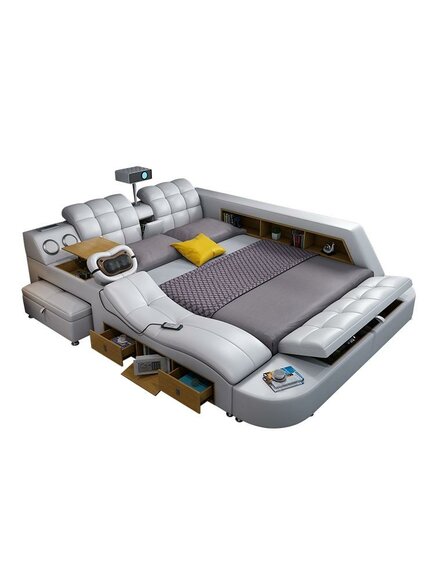 Multifunction Deluxe Beds Massage Bed Hotel Upholstery Led usb Radio Beamer tv