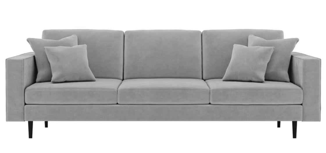 Grey Fabric Upholstery Sofa Living Room Design Couches Sofas New Textile Four Seater