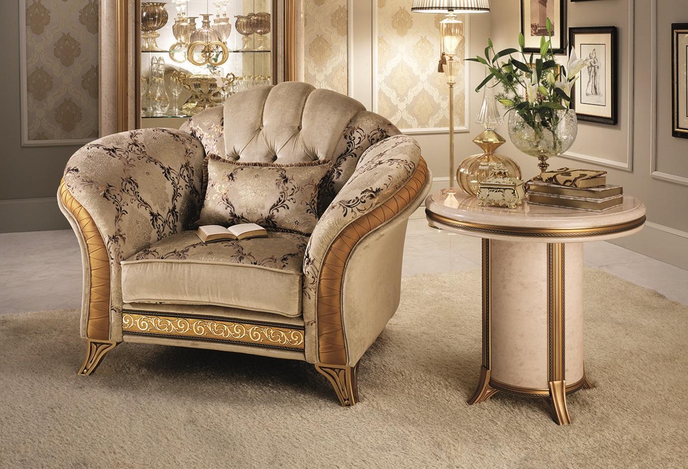 Classic armchair TV sofa 1 seater couch designer textile upholstery new