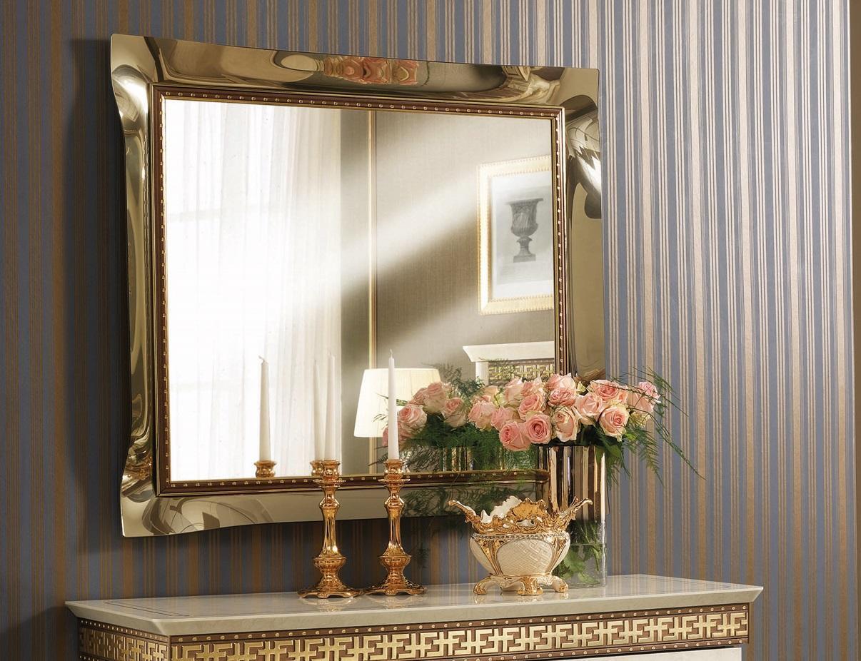 Mirror wall mirror baroque rococo floorboards living room bathroom wood glass design