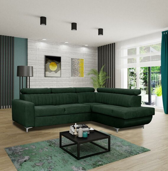 Sofas L Shape Textile Couch Corner Seat Sofa Living Room Modern Green Couches Furniture