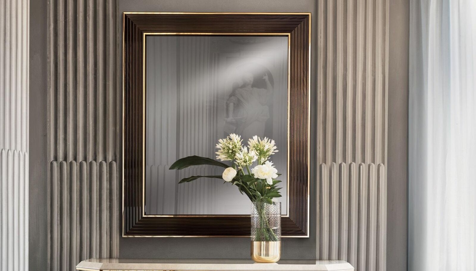 Wall mirror wood frame mirror furniture arredoclassic 100x120cm wood frame wall