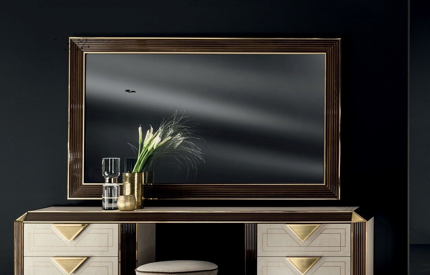 Design mirror wall mirror modern 110x190 furniture wood frame arredoclassic New