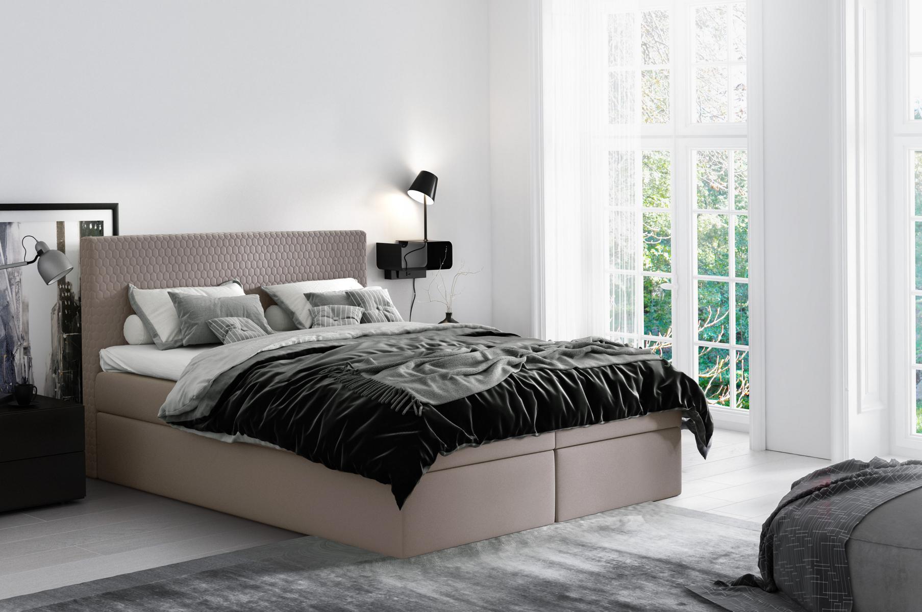 Boxspring Bed Textile Design Double Hotel Modern Bed Bedroom Beds 160x200