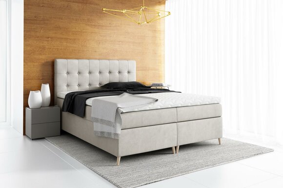 Upholstered Bed Box Spring Bed Design Double Hotel Modern Beds Bedroom