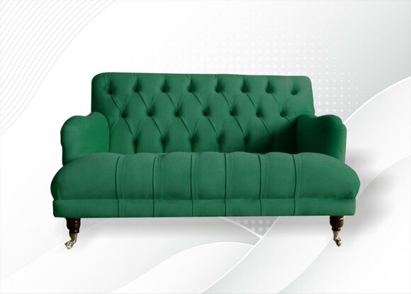Chesterfield Armchair Couch Upholstery Sofa Couches 1,5 Seater Single Seater Green Textile
