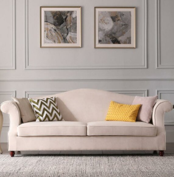 Couch 3 Seater Lounge Fabric Sofa Living Landscape Relax Seat Design Sofas Textile