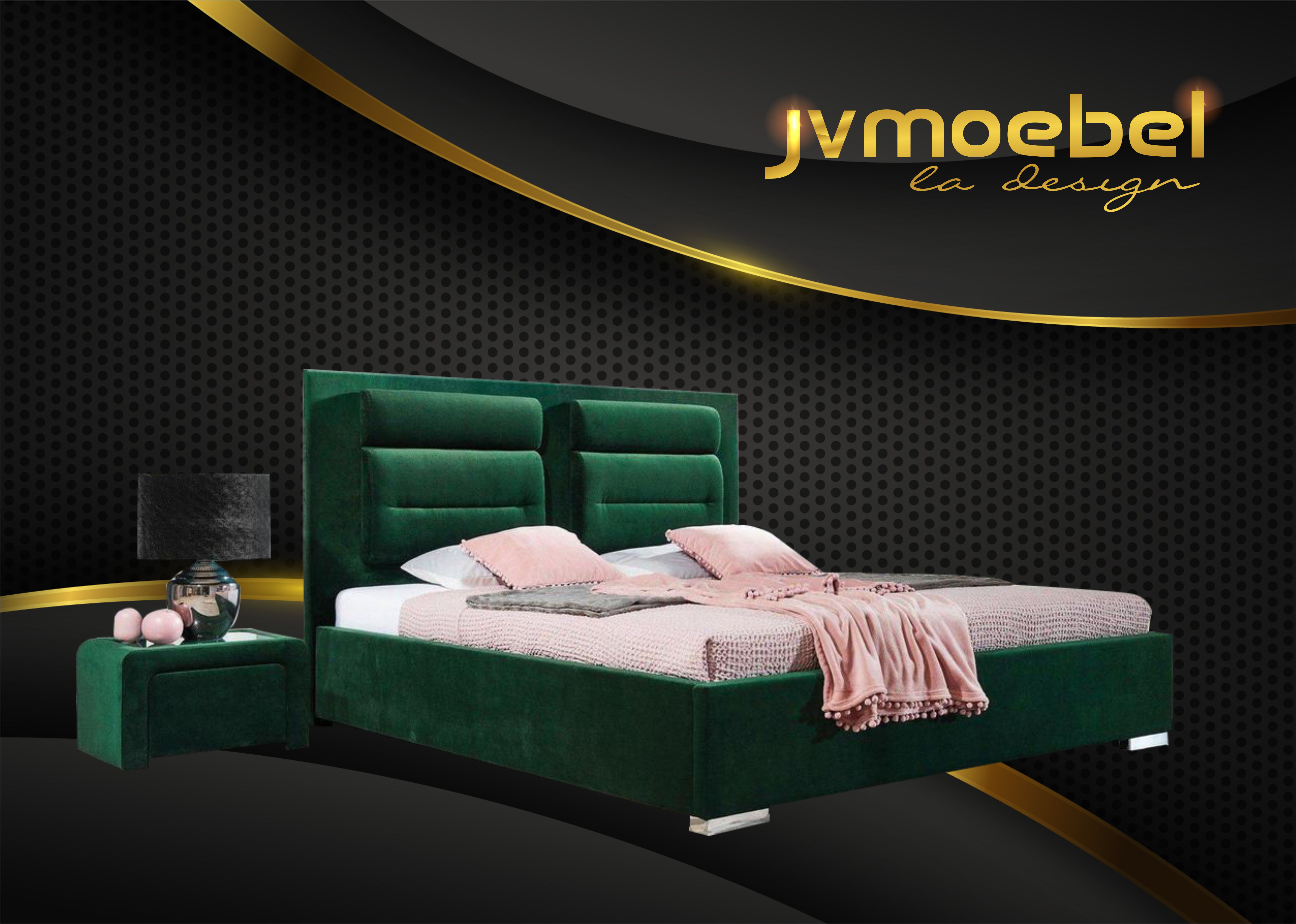 Luxury Box Spring Bed Double Design Fabric Hotel Green Beds Bedroom Furniture