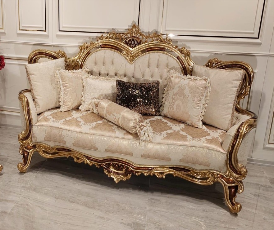 Sofa 3 Seater Three Seater Sofas Classic Furniture Seat Fabric Style Baroque