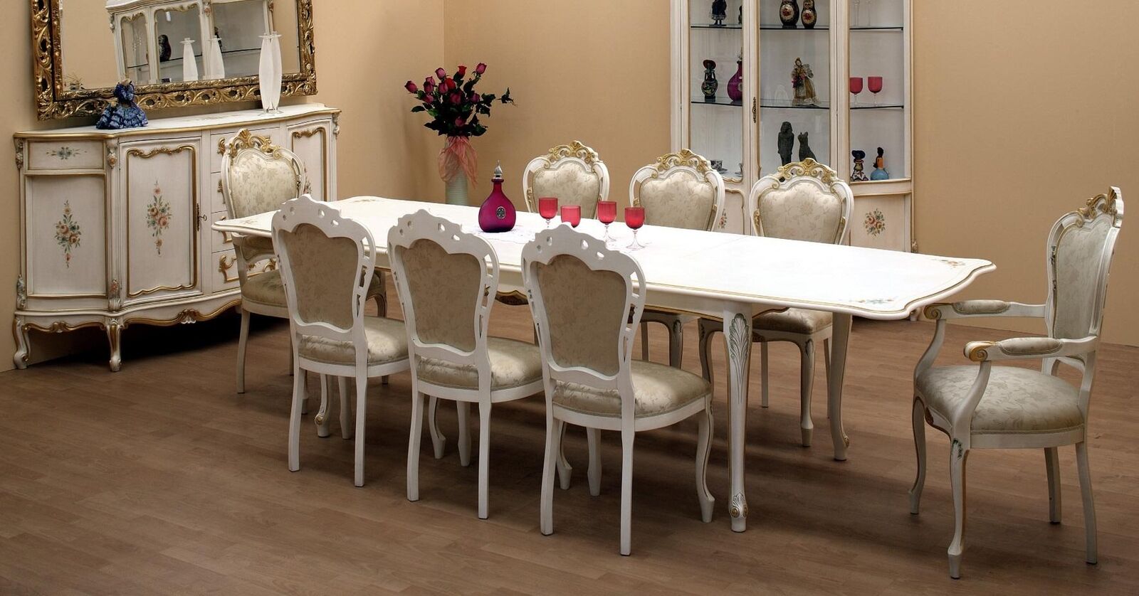 Classic set 2x chairs armrests 6x chairs chair set dining room group New