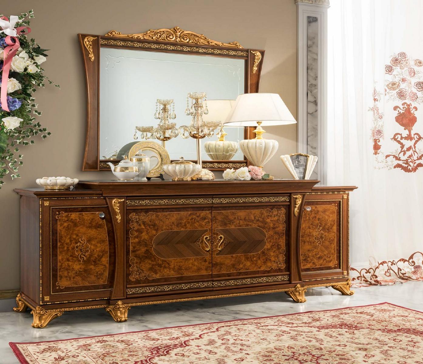 Sideboard with Mirror Sideboards Wooden Cupboard Furniture Chests of Drawers Brown New