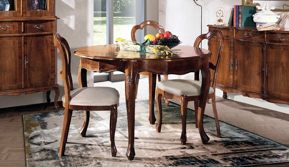 Dining room set, chair, dining table set, round, tables, chairs, 4-piece wooden table, real wood