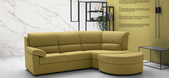 Italy Furniture Textile Yellow Modern Luxury Corner Couch L-shape Noble Modern alfitalia