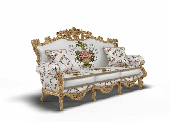 Classic design upholstery luxury seat sofa couch velvet textile 3 seater new furniture