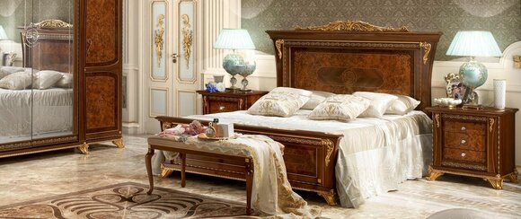 Bedroom baroque rococo wood furniture bed upholstery design luxury double beds