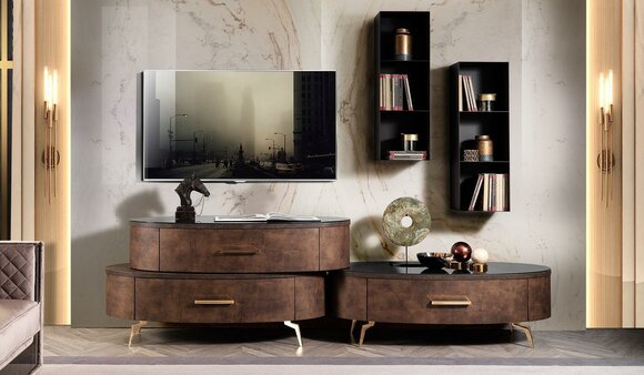 Design wall unit sideboard rtv lowboard dresser 4-piece set wall shelf new