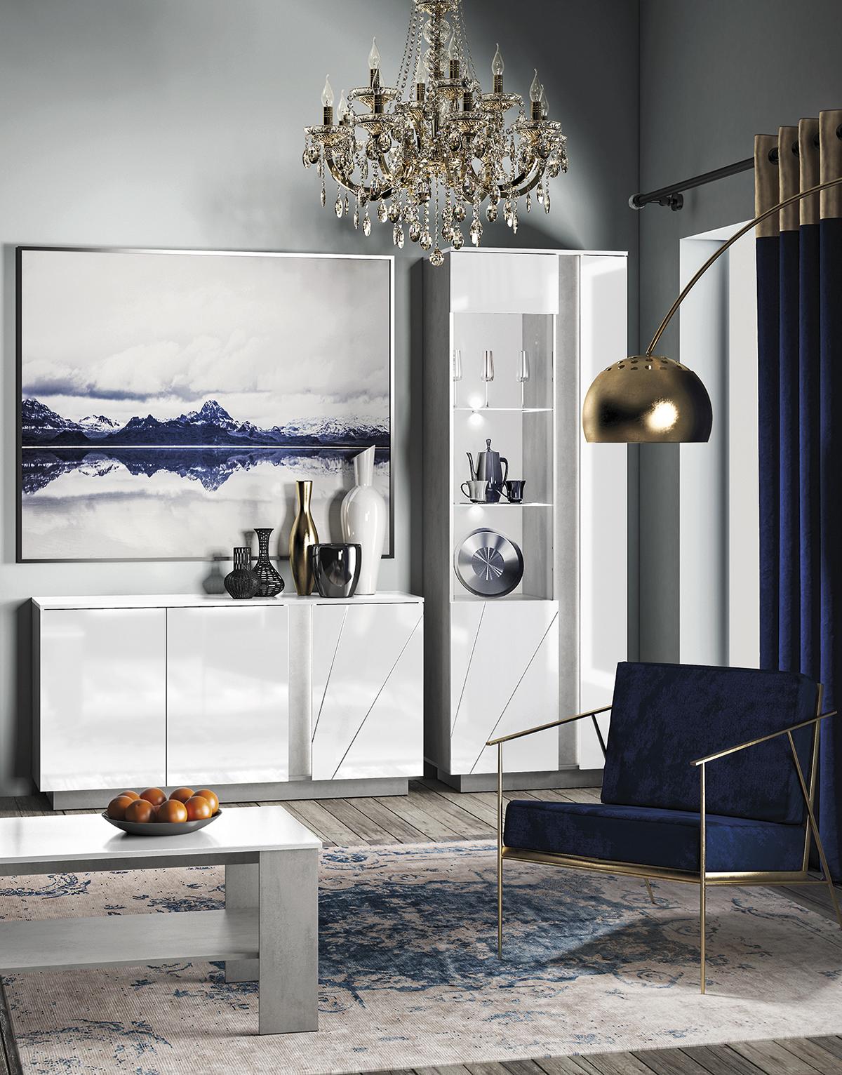 Living Room Furniture Set Design Coffee Table Chest of Drawers 3tlg