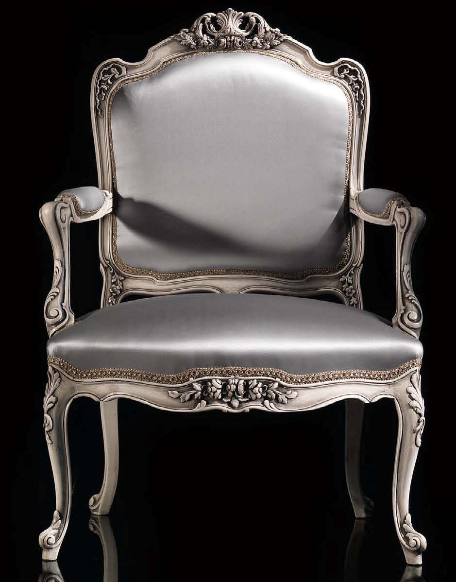 Dining Chairs Luxury Armchair Chair Wood Silver Throne Baroque Living Room Furniture