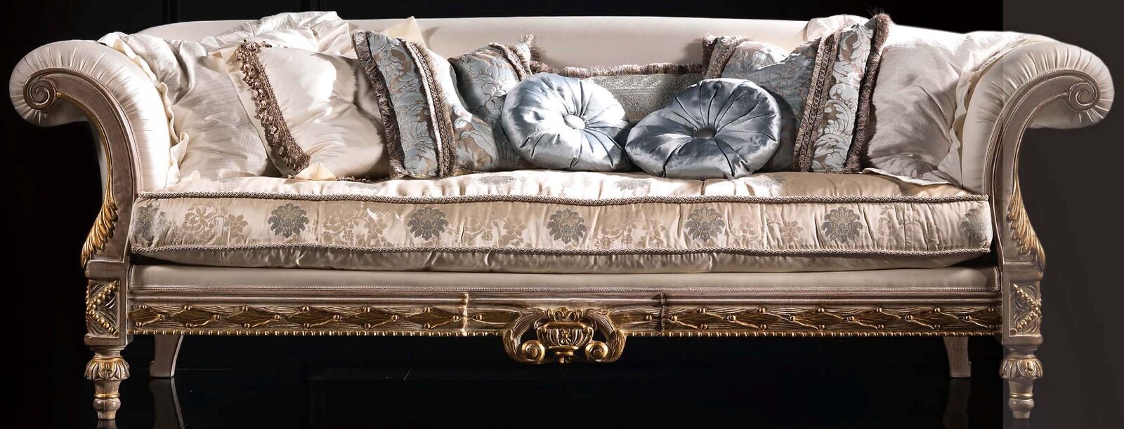 Chesterfield classic three-seater sofa living area textile sofa 3 seat couch