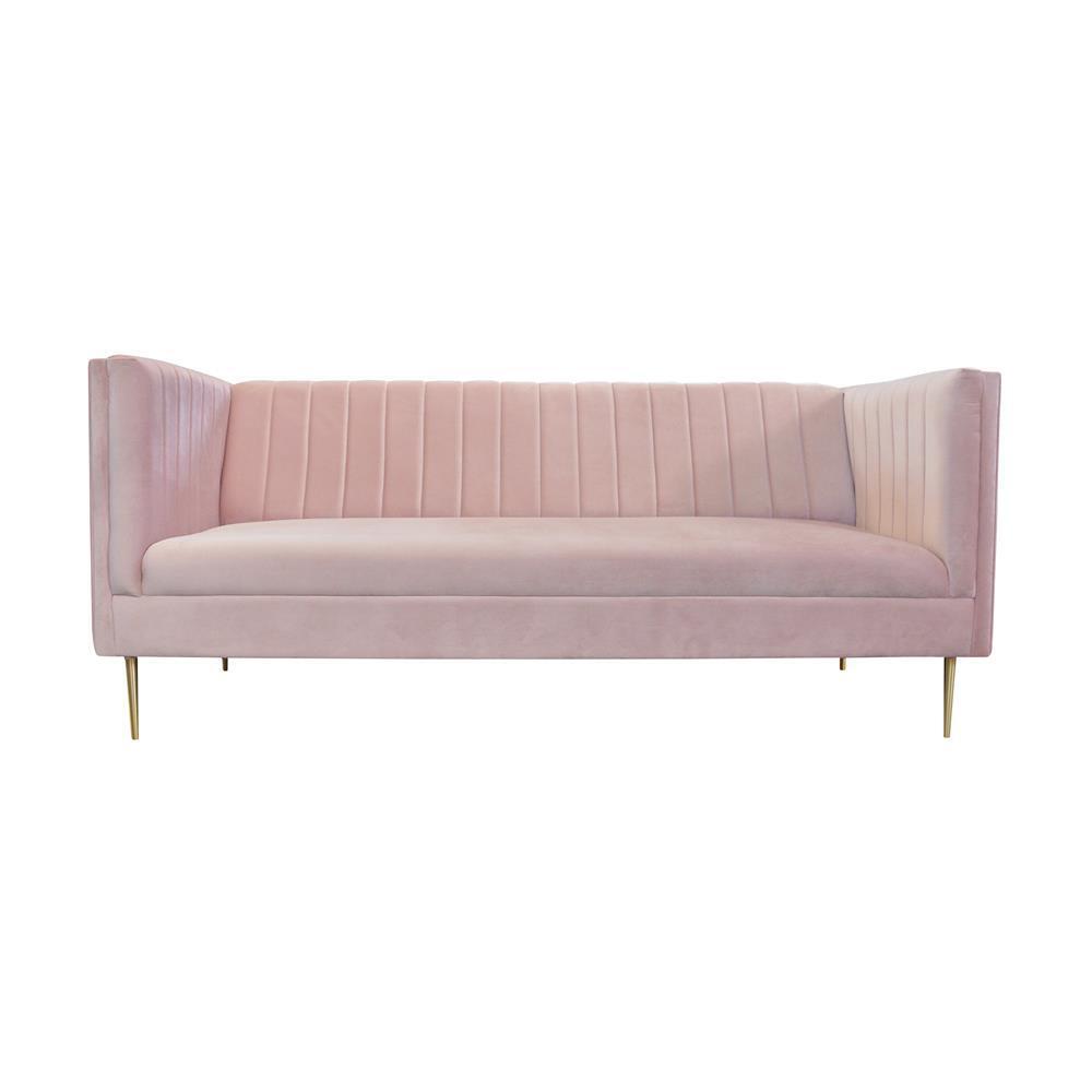 3 Seater 180cm Luxury Bench Sofa Couch Pink Living Room Office Furniture Textile Sofas