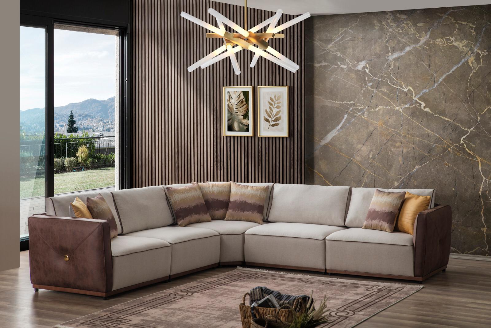Luxury Corner Sofa Sofas L Shape Large Sofa Corner Living Room Polyester Modern Fabric New