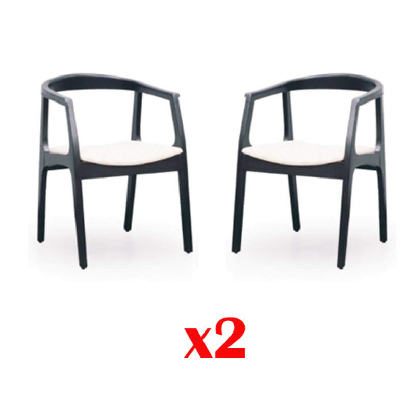 Set 2x Fabric Solid Wood Chair Group Design Chairs Dining Living Room