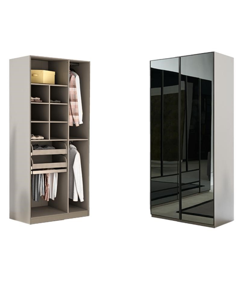 Wardrobe Cupboard Multipurpose Wardrobe Grey Material Wood Wardrobes