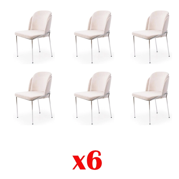 Chair 6x Dining Room Chairs Armchair Lounge Design Furniture Stainless Steel