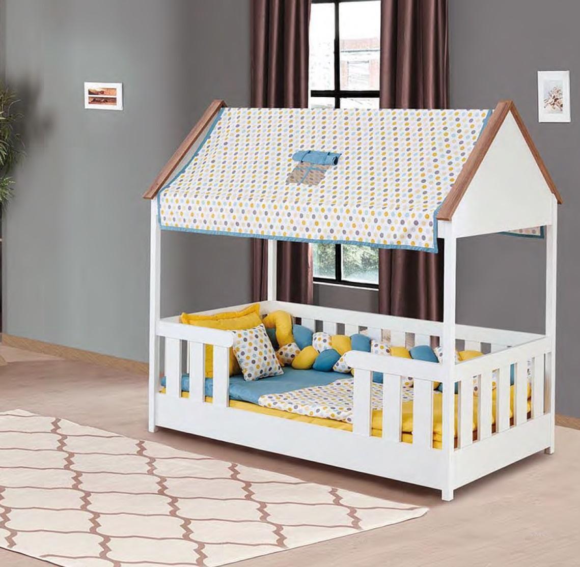 Low bed Canopy bed Beds Bedrooms Canopy beds Children\'s room Wood New
