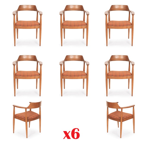 Set of 6 Chairs Luxury Design Upholstery Solid Wood Seat Office Dining Room