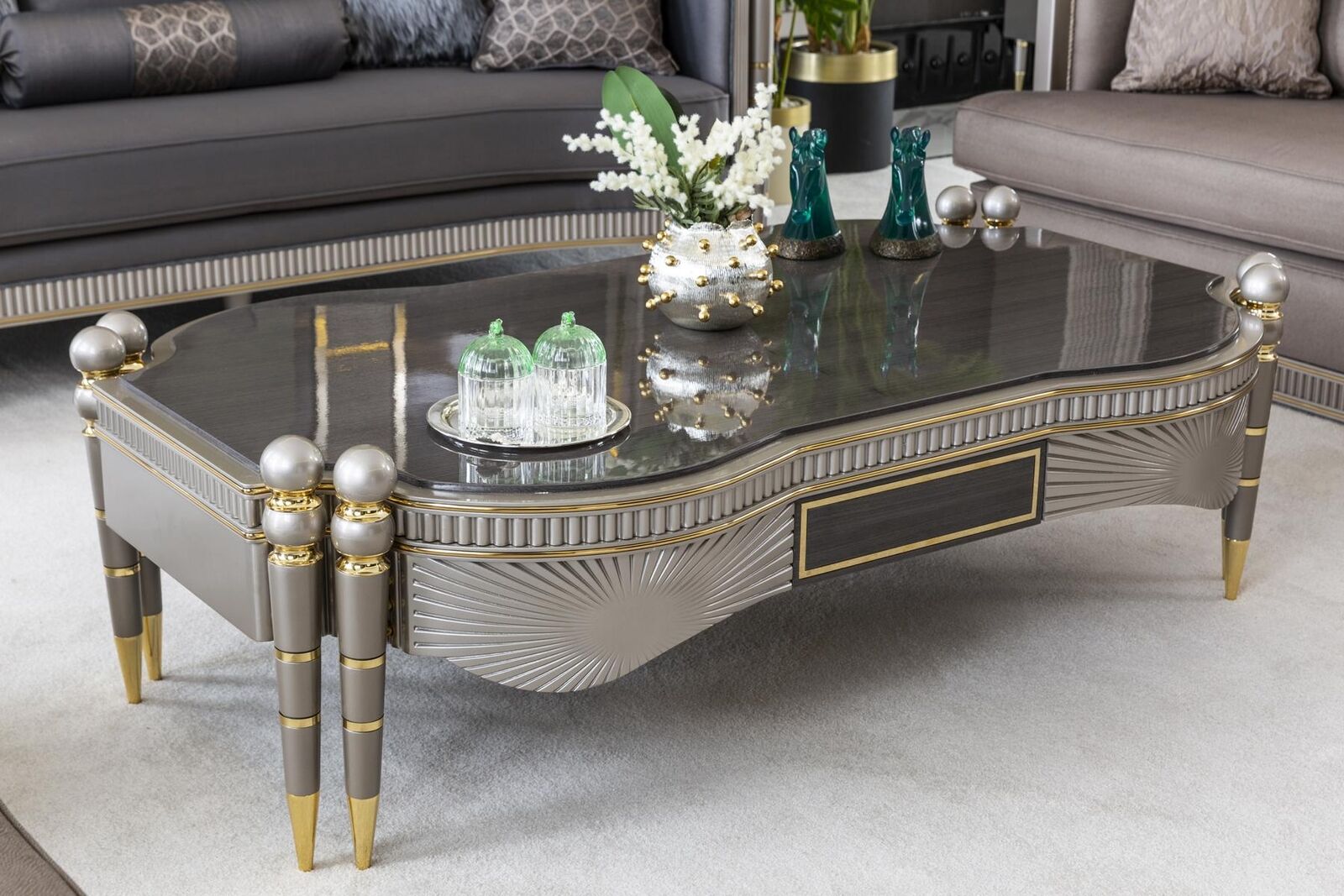 Coffee Table Gray Luxury Coffee Tables Metal Design Elegant Living Room