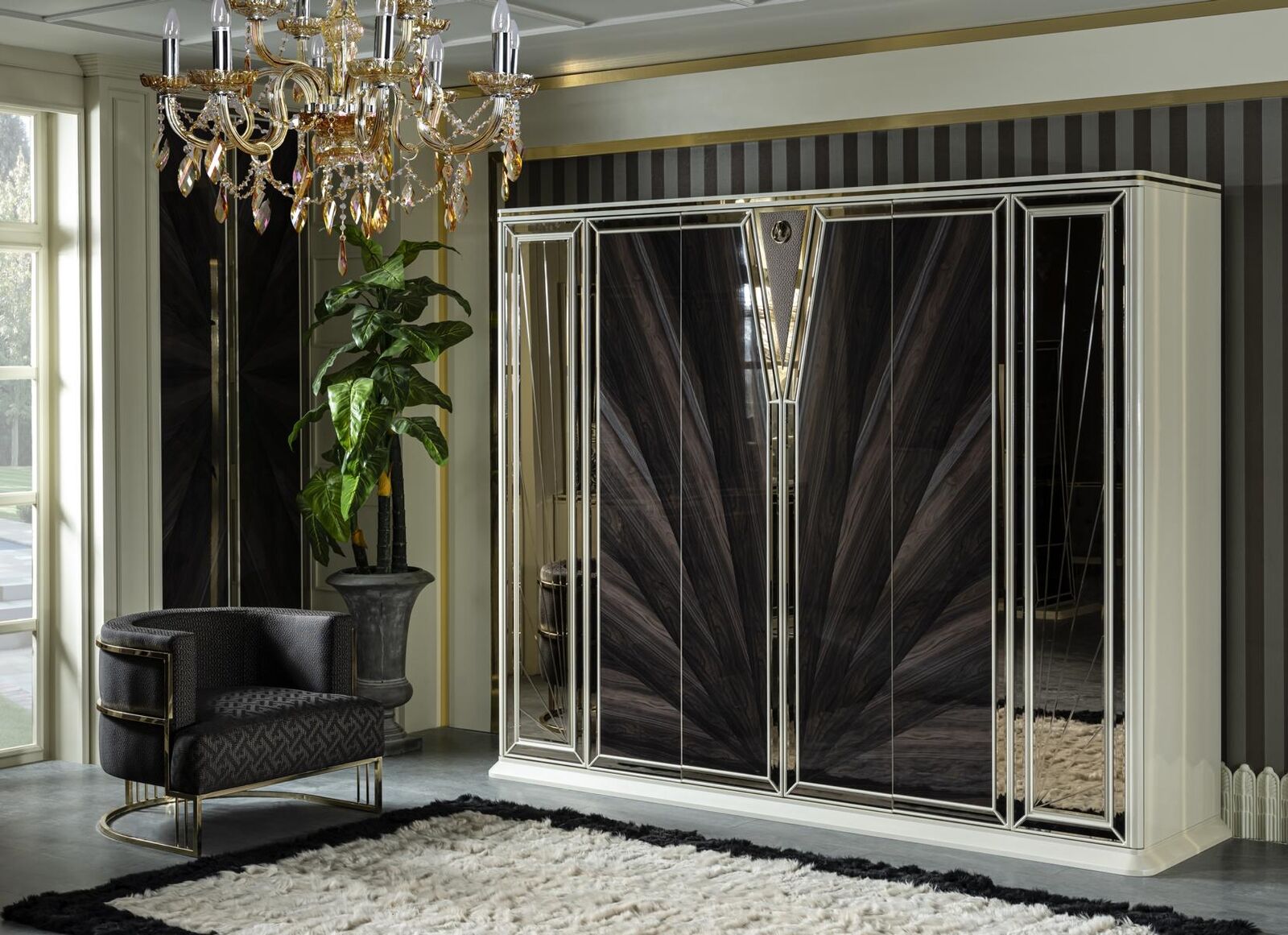 Wardrobe White Luxury Purple Closet Bedroom Wood Furniture Wardrobes