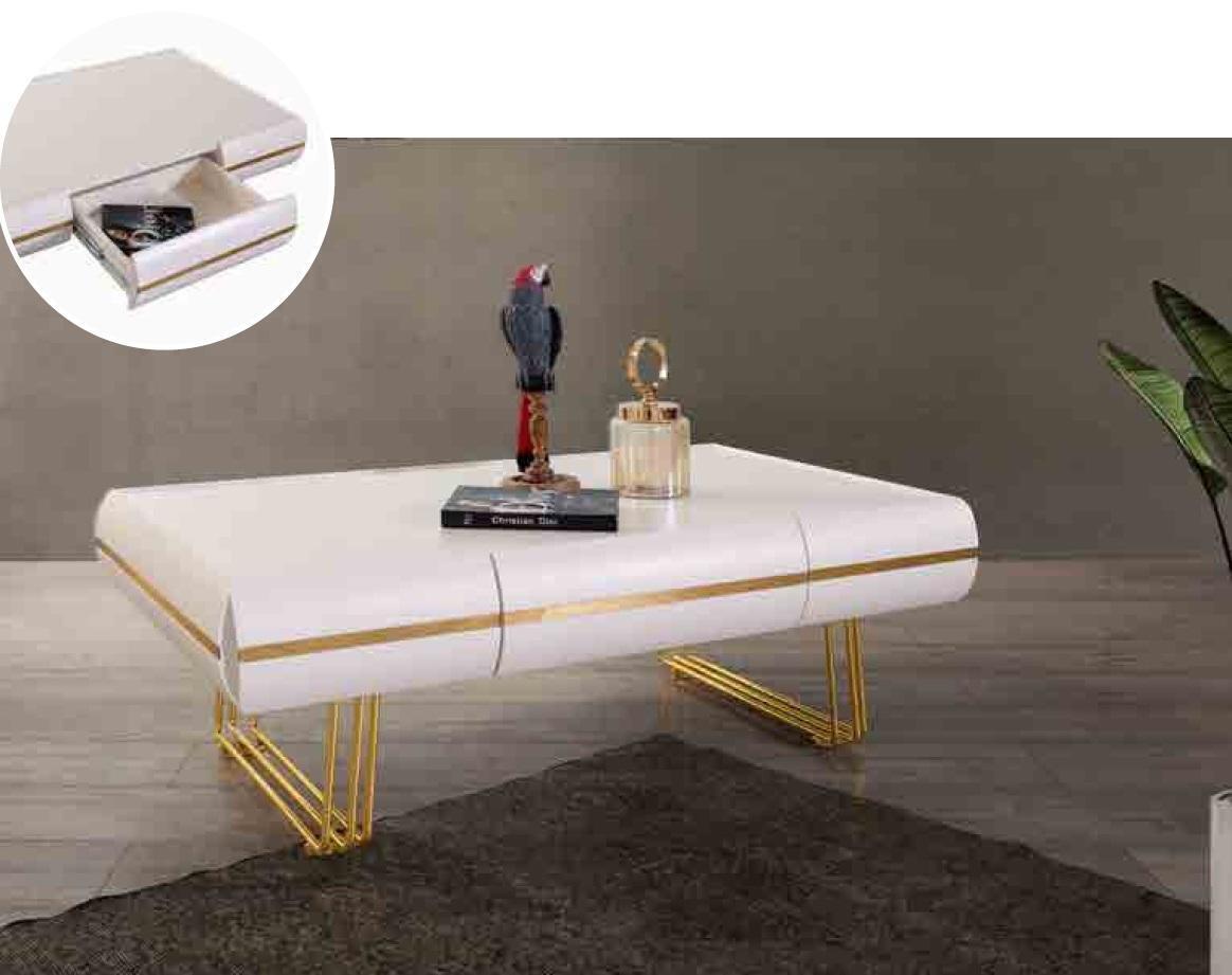Coffee table Table side table Living room side table Modern tables white gold
