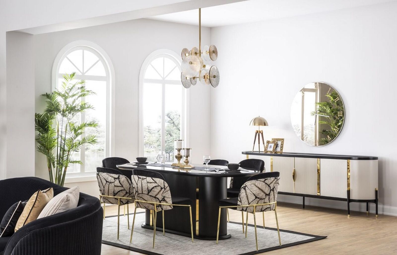 Luxury dining room set 8 piece set dining chair set furniture