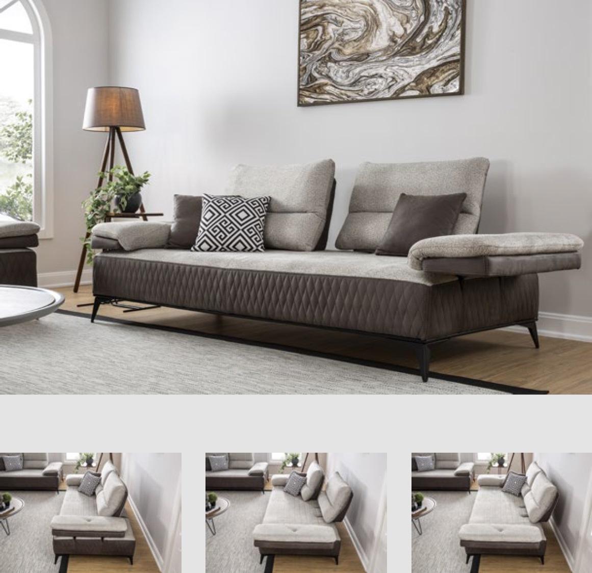 Luxury Three Seater Modern Couch Furniture Gray Couches Classic Sofas Fabric Textile