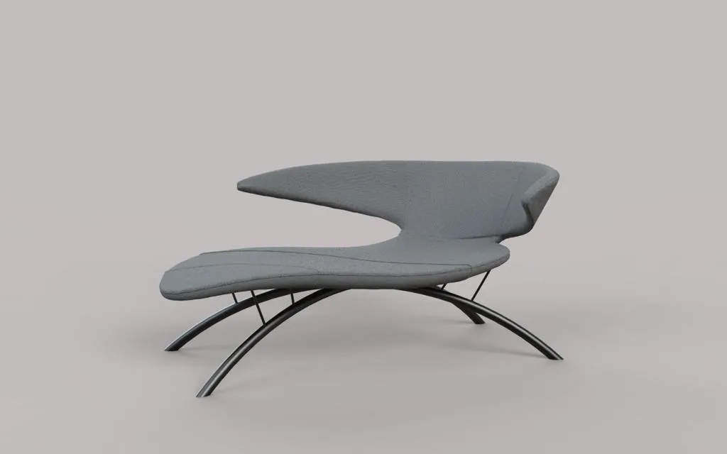 Chaise Longue Armchair Lounge Chair Fabric Modern Seater Grey Seat