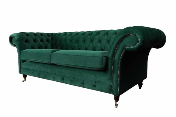 Chesterfield Couch Sofa Upholstery 3 Seater Couchen Seat Sofas Green New
