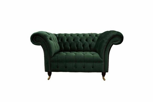 Armchair Design Relax Green Textile Living Room Upholstery Seater Luxury Single Seater